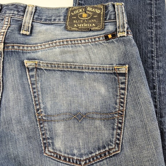 Lucky Brand Slim Straight Distressed Blue Jeans - Picture 10 of 10